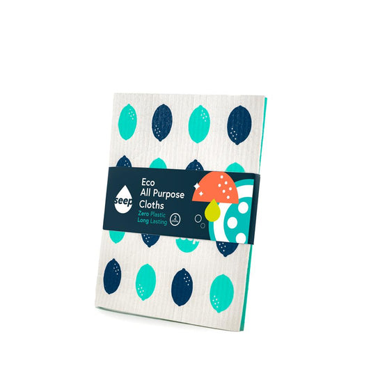 Seep_Sponge Cloths Lemon Design - 2 Pack