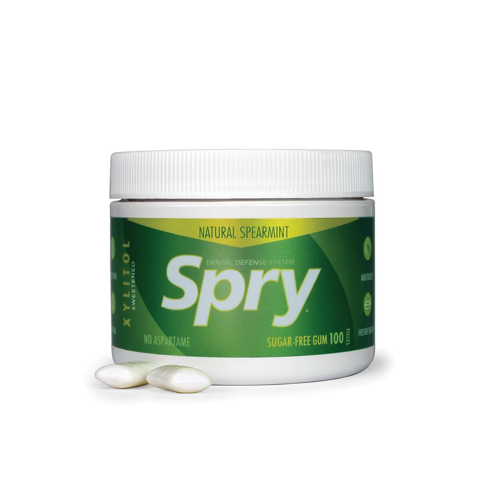 Spry_Natural Spearmint Xylitol Gum - 100 piece tub