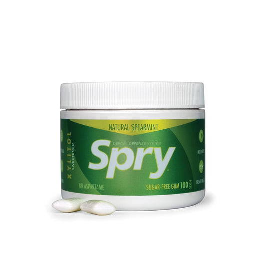 Spry_Natural Spearmint Xylitol Gum - 100 piece tub