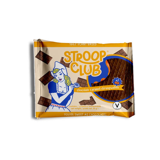 Stroop Club_Plant Based Chocolate Caramel Stroopwafel 2-pack 65g-Pack of 12