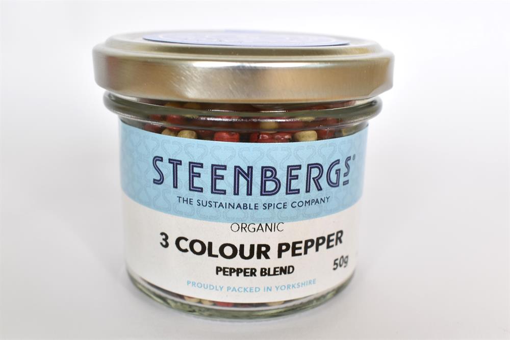 Steenbergs_Organic 3 Colour Pepper - Black White and Pink Pepper