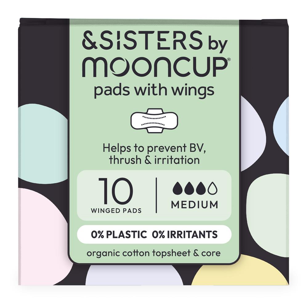 AND SISTERS_Organic Cotton Pads With Wings | Medium Absorbency | (10 pack)
