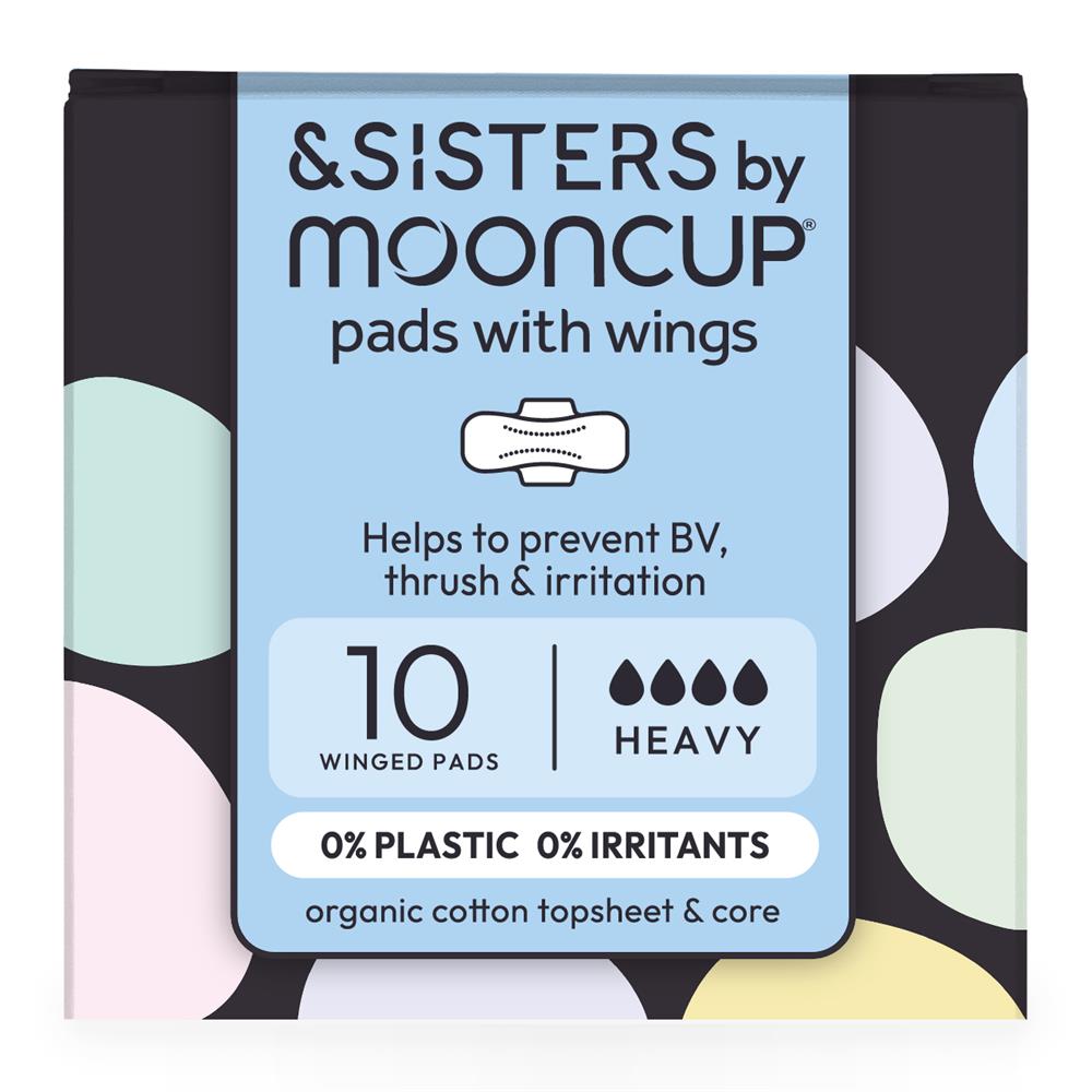 AND SISTERS_Organic Cotton Pads With Wings | Heavy Absorbency | (10 pack)