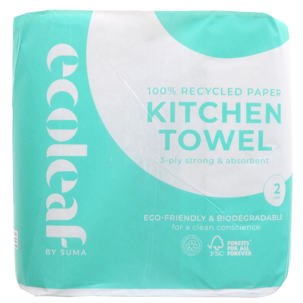 Suma_Ecoleaf by Suma Kitchen Towel 3 Ply Twin Pack-Pack of 2