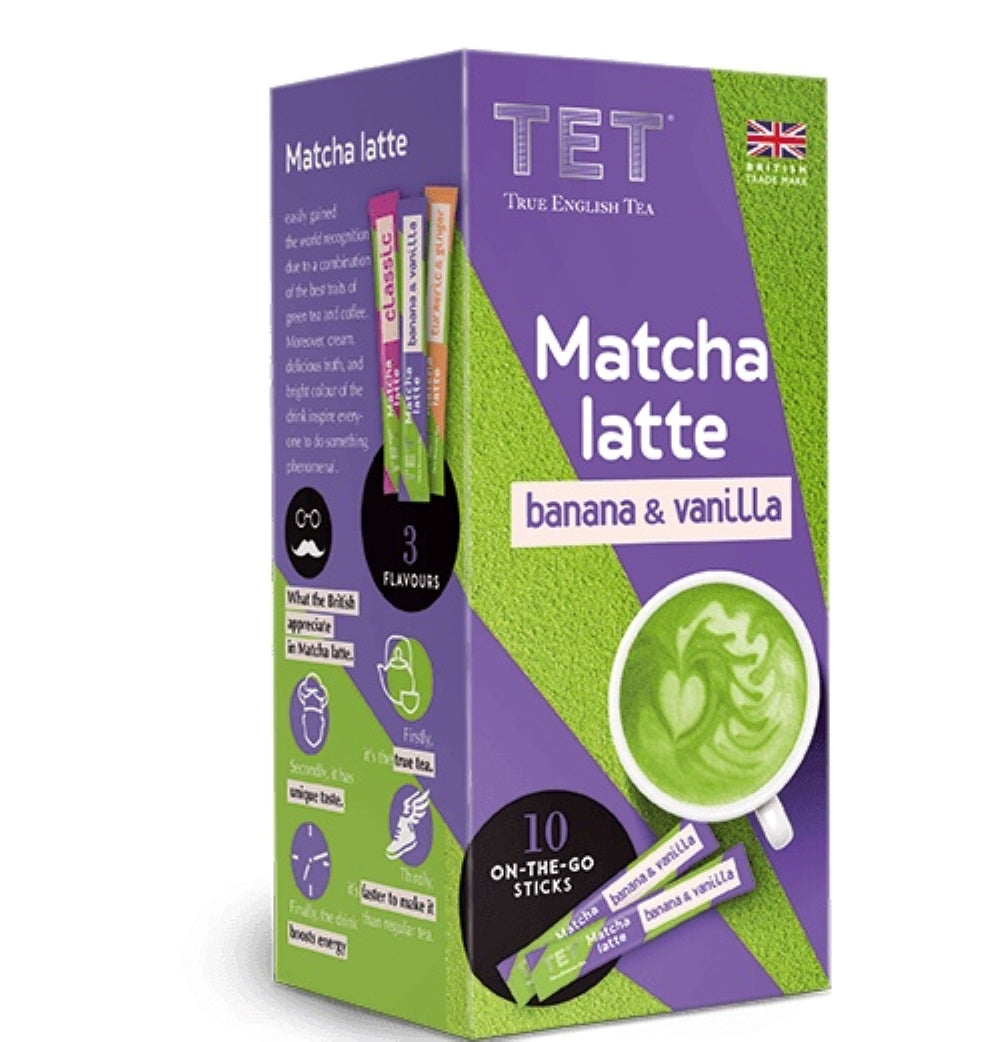 True English Tea_??? MATCHA LATTE BANANA & VANILLA 10x10g in sticks-pack of 2
