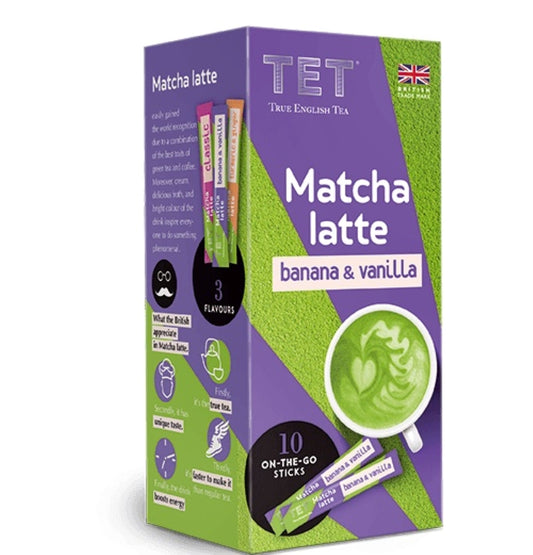 True English Tea_??? MATCHA LATTE BANANA & VANILLA 10x10g in sticks-pack of 2