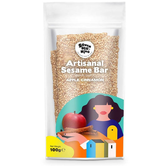 Seven Ate Nine_Sesame Bar Apple and Cinnamon x 4 Bars 100g-pack of 4