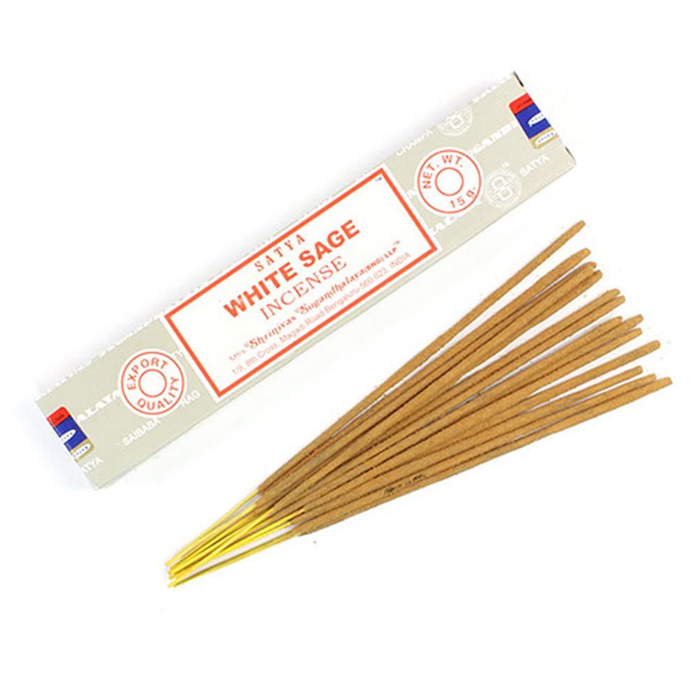 Satya_White Sage Incense sticks 15g Pack.-pack of 6