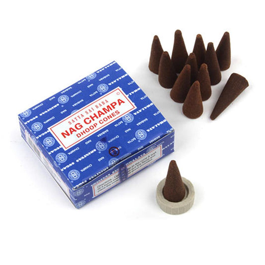 Satya_Nag Champa Incense Cones 15g Pack.-Pack of 6