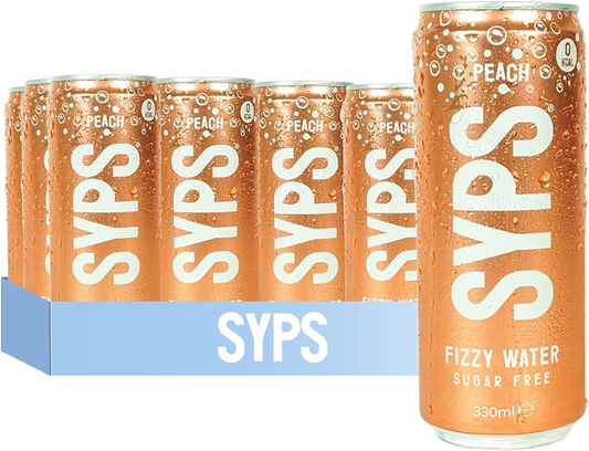SYPS Fizzy Water 12x330ml Peach
