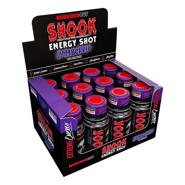 Murdered Out Shook Energy Shot 12x60ml Blue Raspberry