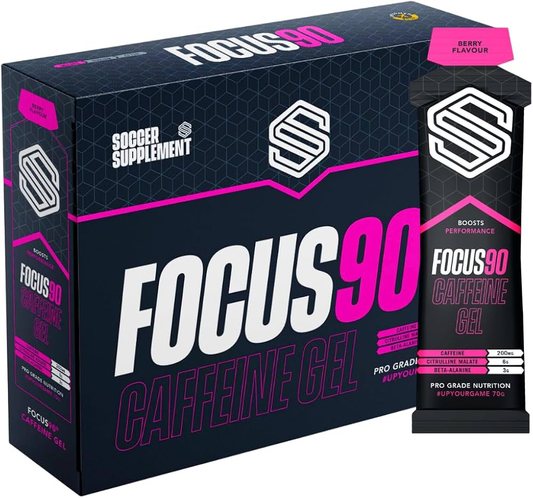 Soccer Supplement Focus90 Caffeine Gel 12x70g Mixed Berry