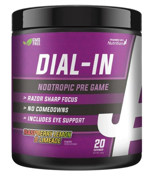 Trained By JP Dial In Nootropic 240g Raspberry Lemon & Limeade