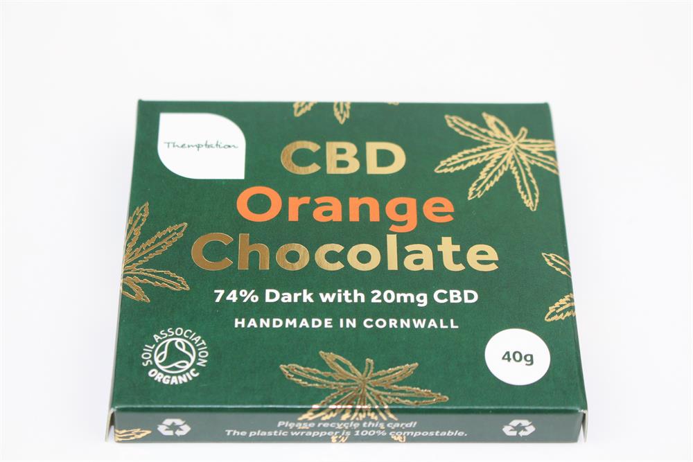 Themptation_Organic CBD Chocolate Orange Bar 20mg CBD Oil 40g-pack of 10