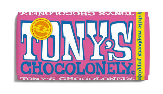 Tonys Chocolonely_White Chocolate Raspberry Popping Candy Chocolate Bar 180g-pack of 3