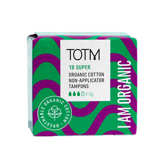 TOTM_Organic Tampons - Non-App Super 18 Per Box Case of 24