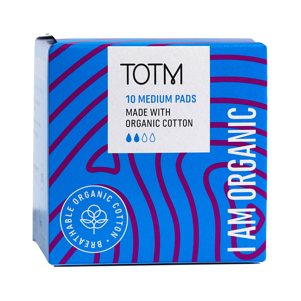 TOTM_Organic Pads - Medium Flow With Wings 10 Per Box Case of 8