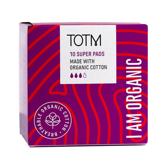 TOTM_Organic Pads - Super Flow With Wings 10 Per Box Case of 8