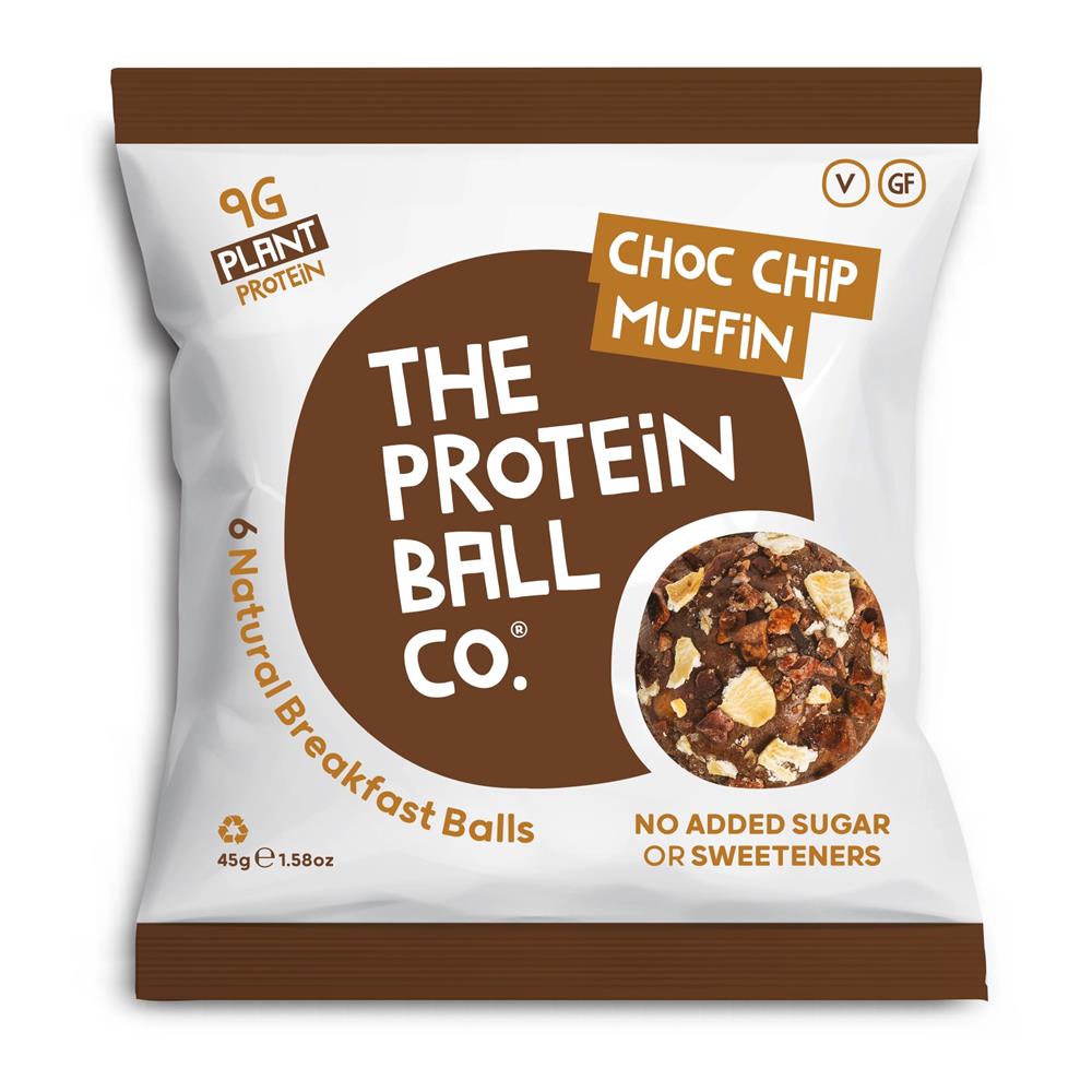 The Protein Ball Co_Choc Chip Muffin Protein Breakfast Snack 45g-Pack of 10