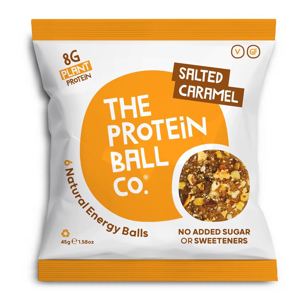 The Protein Ball Co_Salted Caramel Protein + Vitamin Balls Plant Protein Snack 45g-pack of 10
