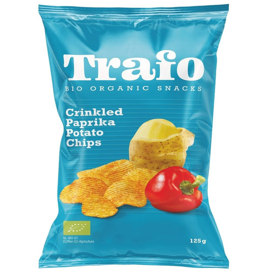 Organic Crinkle Cut Paprika Crisps 125g-Pack of 12