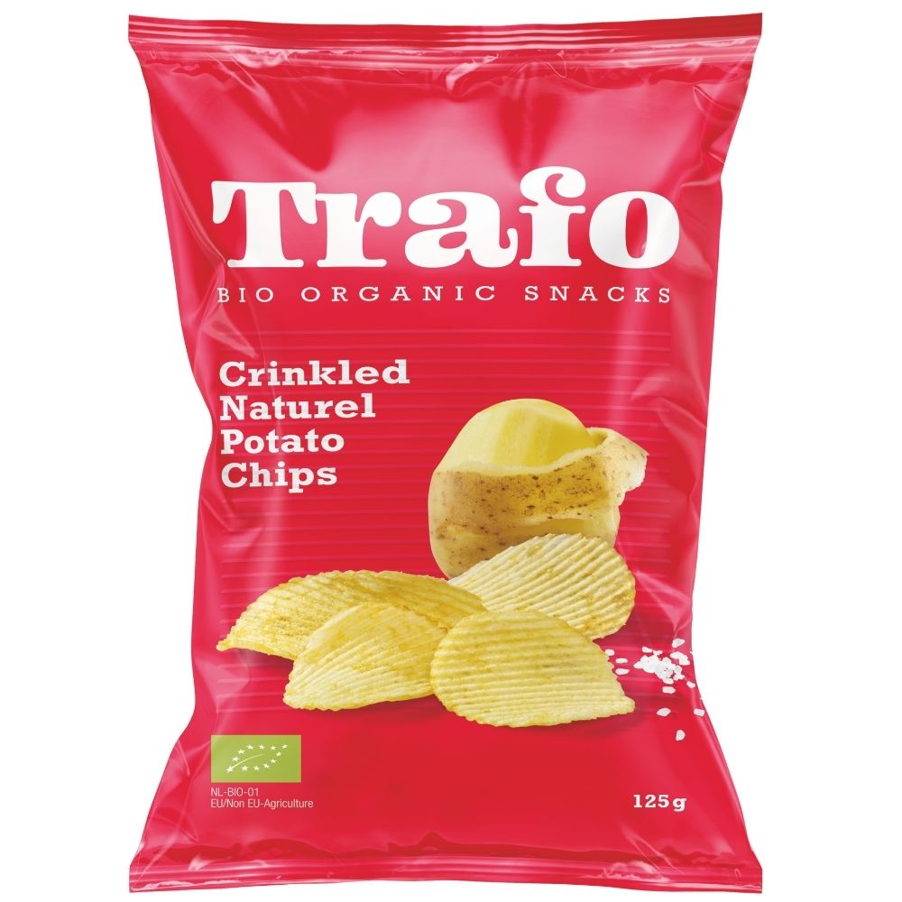 Organic Crinkle Cut Salted Crisps 125g-Pack of 12