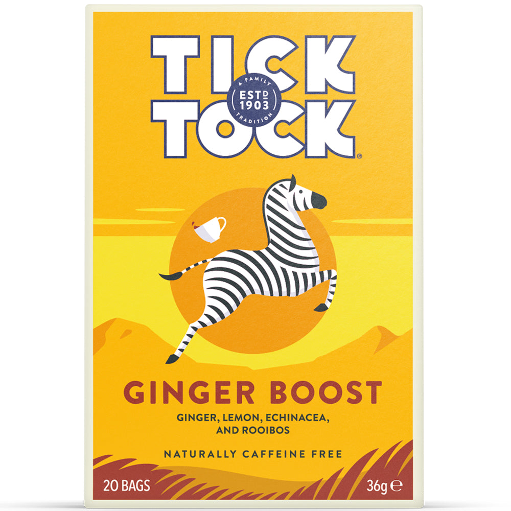 Tick Tock_Wellbeing Ginger Boost Tea 20 bag-pack of 2