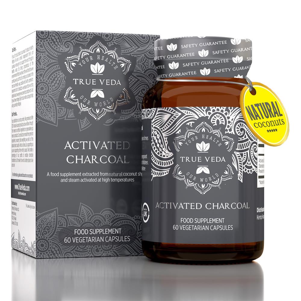 True Veda_Activated Charcoal: Natural Vegan Ethical Non-GMO 60 capsules