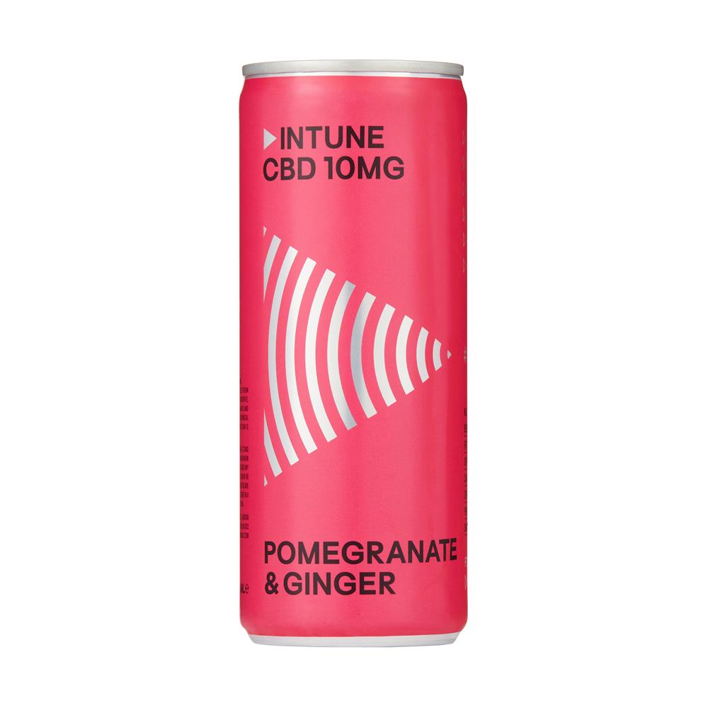 Intune_Pomegranate & Ginger 10mg Natural CBD Drink 250ml-pack of 2