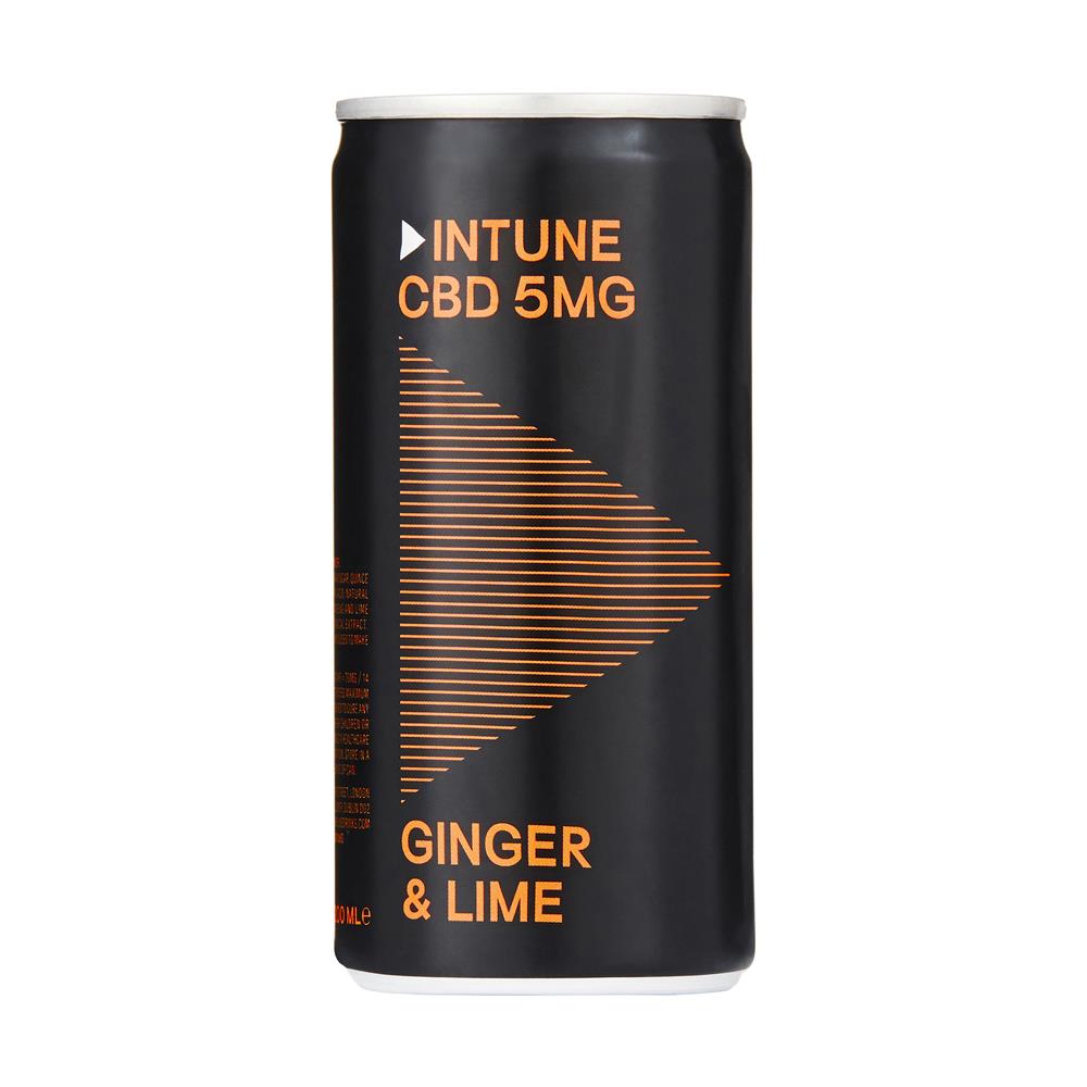 Intune_Ginger & Lime Mixers 5mg CBD Drink 200ml-pack of 2