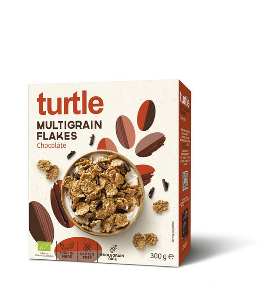 Turtle_Multigrain Flakes with Dark Chocolate 300g Organic GF-pack of 2