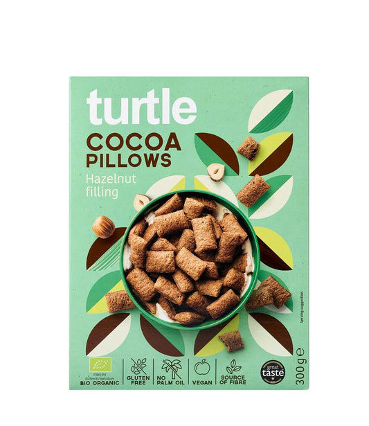 Turtle_Cocoa Pillows with Hazelnut Filling 300g Organic & GF-pack of 2