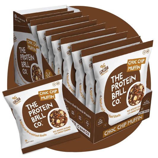 The Protein Ball Co Breakfast To-Go Protein + Vitamin Balls 10x46g Choc Chip Muffin