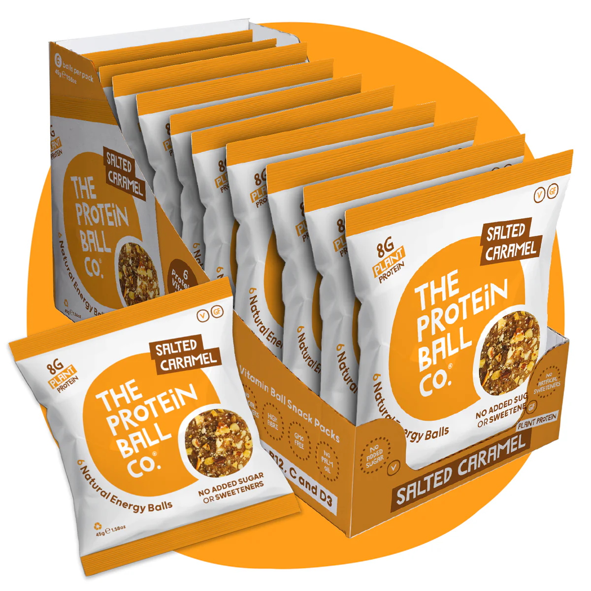 The Protein Ball Co Protein + Vitamin Balls 10x45g Salted Caramel