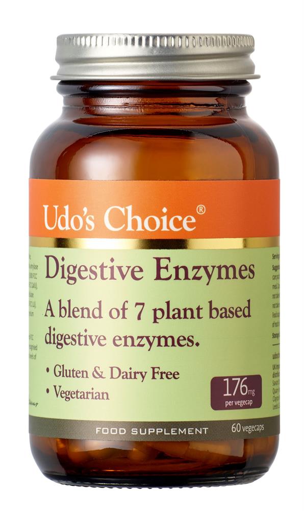 Udo's Choice_Digestive Enzyme 60 Caps contain plant based enzymes.