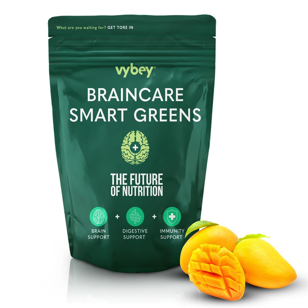 Vybey_Braincare Smart Greens Mango Flavour. 180g