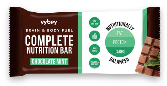 Vybey_Complete Nutrition Bar Chocolate Mint. 80g bar.-pack of 12