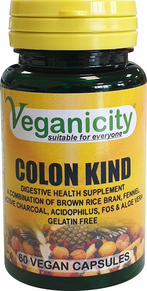 Veganicity_Colon Kind 60 Vcaps for regularity digestion and reducing wind.