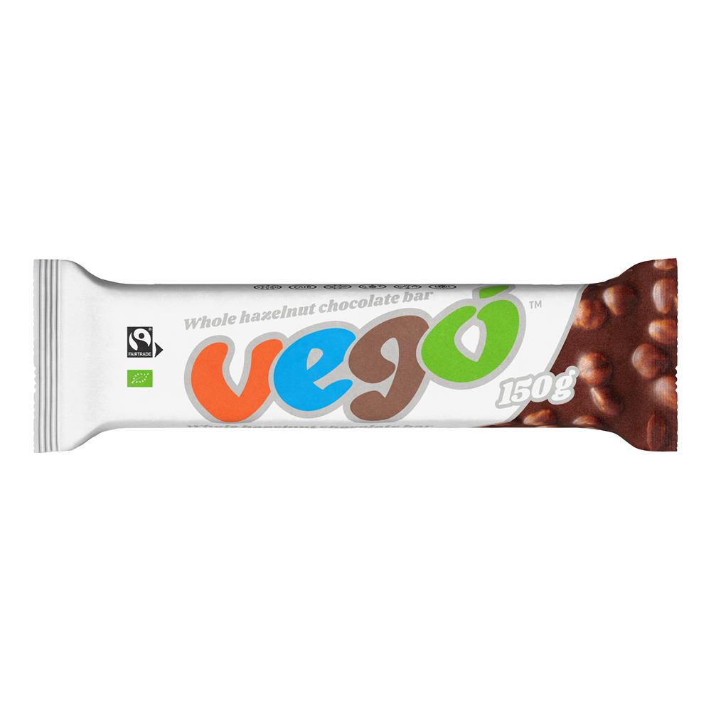 Vego_Organic/FT Whole Hazelnut Chocolate Bar 150g-Pack of 5