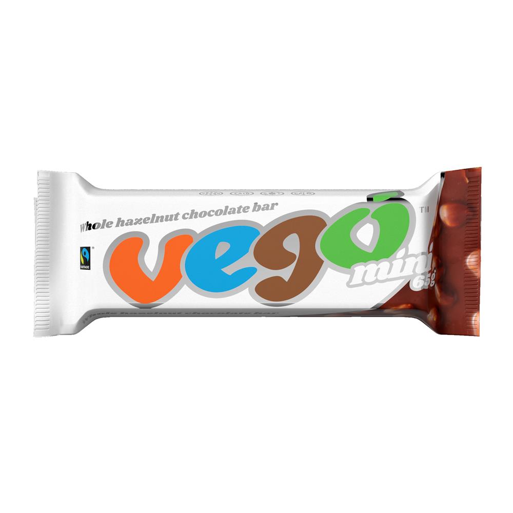 Vego_Mini Fairtrade Whole Hazelnut Chocolate Bar 65g-Pack of 2