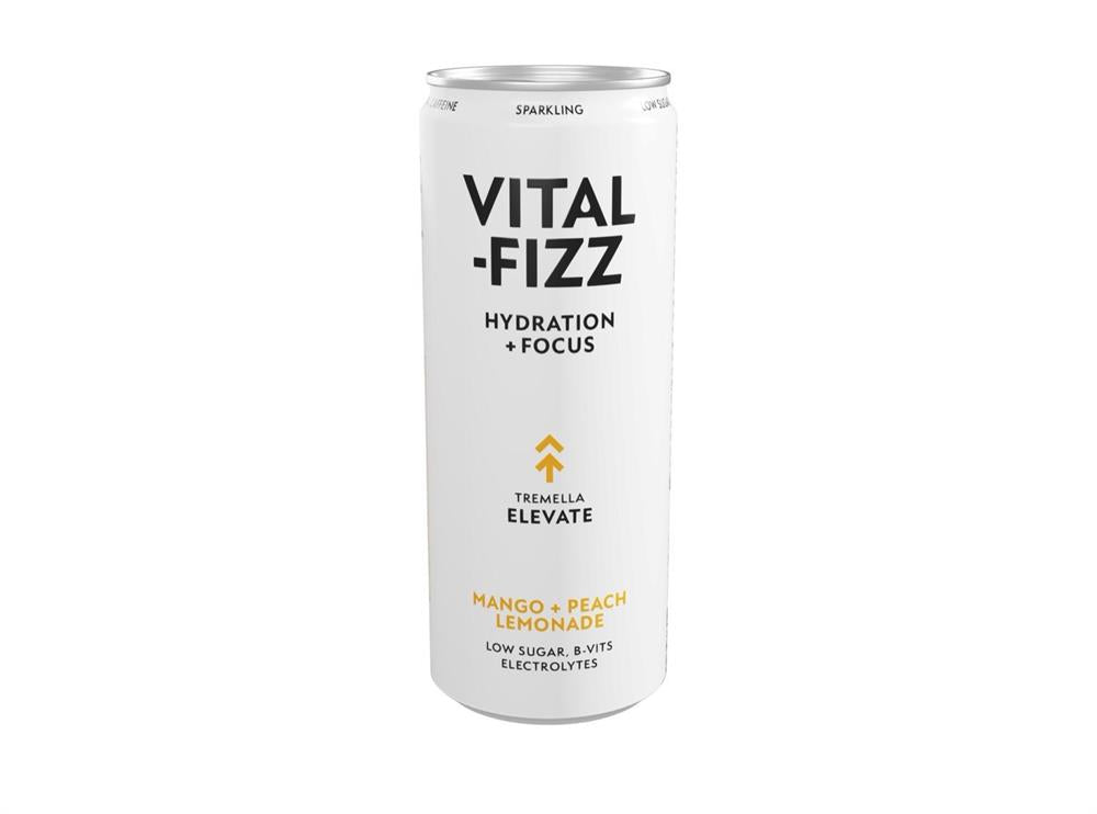 Vital Fizz_Elevate - Mango & Peach Lemonade with Tremella & B-vits 250ml-pack of 3