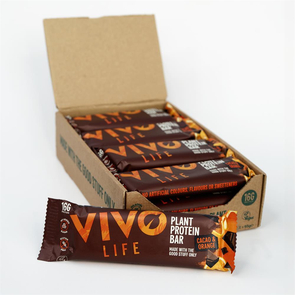 Vivo Life_65g Plant Protein Bar Cacao & Orange-pack of 12