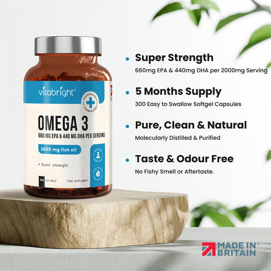 Vitabright_Omega 3 2000mg Super Strength Fish Oil - 300 Softgels