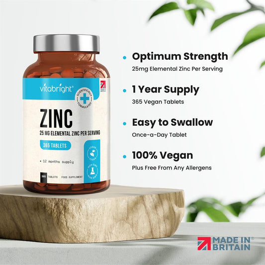 Vitabright_Zinc Gluconate - 25mg - 365 day supply