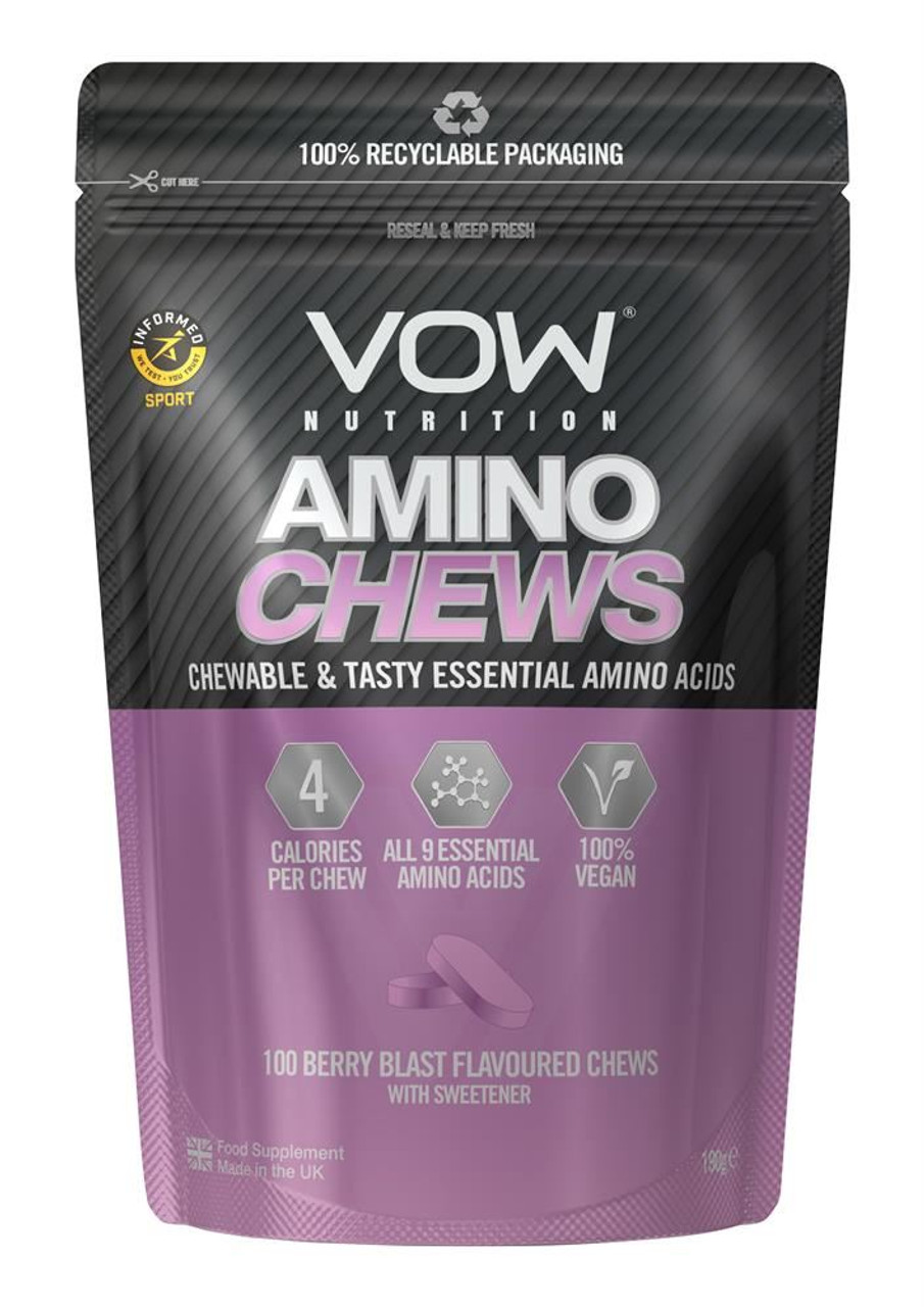 VOW Nutrition Amino Chews 100 Tabs Berry Blast