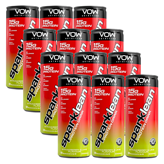 VOW Nutrition Sparklean Protein Drink 12x330ml Strawberry & Lime