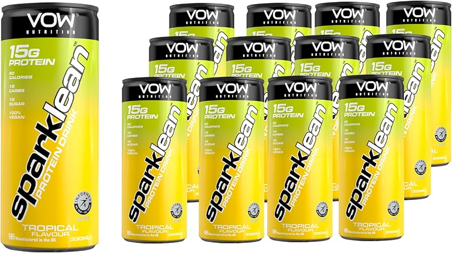 VOW Nutrition Sparklean Protein Drink 12x330ml Strawberry & Lime