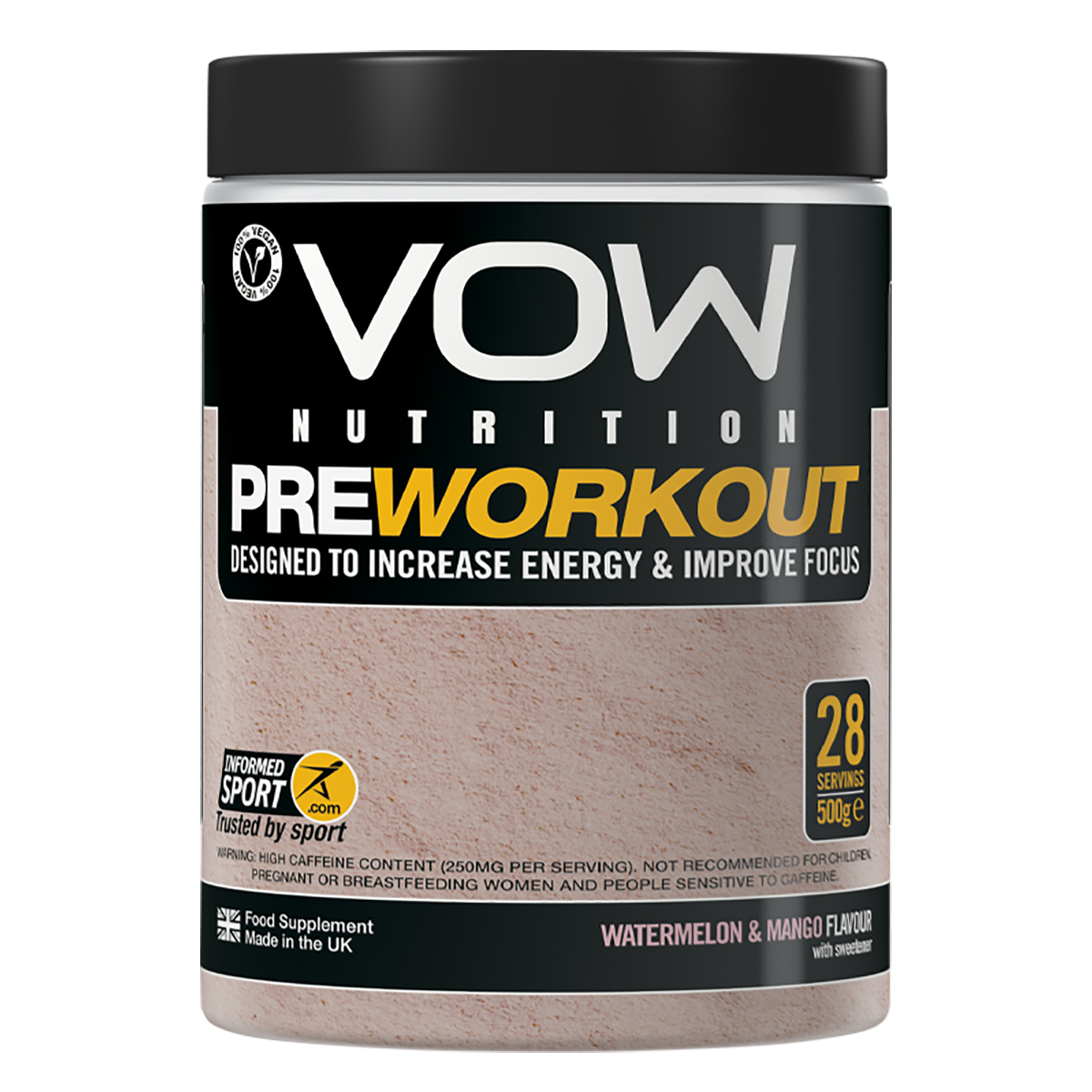 VOW Nutrition Pre Workout 500g Blackcurrant & Apple