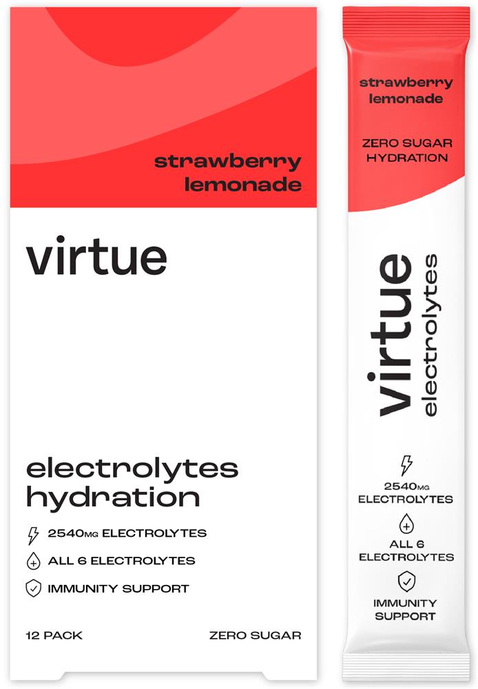 Virtue Drinks_Electrolytes Hydration - Strawberry Lemonade 12 x 5g Sachets