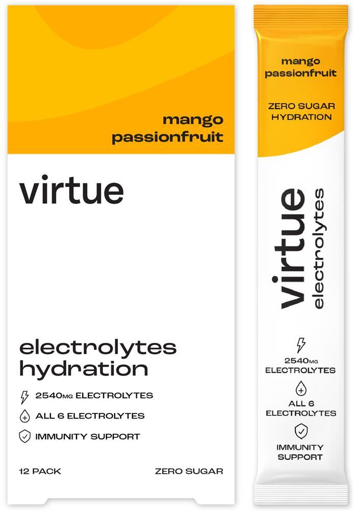 Virtue Drinks_Electrolytes Hydration - Mango Passionfruit 12 x 5g sachets